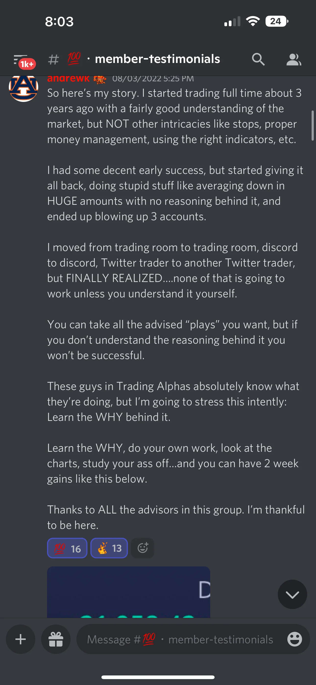 Member trading result
